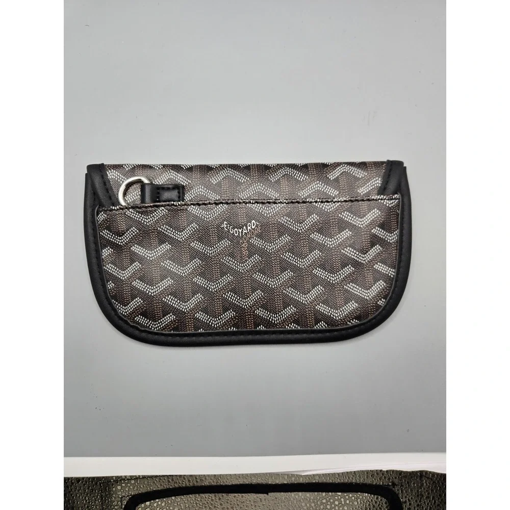 Goyard Goyardine Snap Pouch Case - Black/Tan - D-Ring Attachment